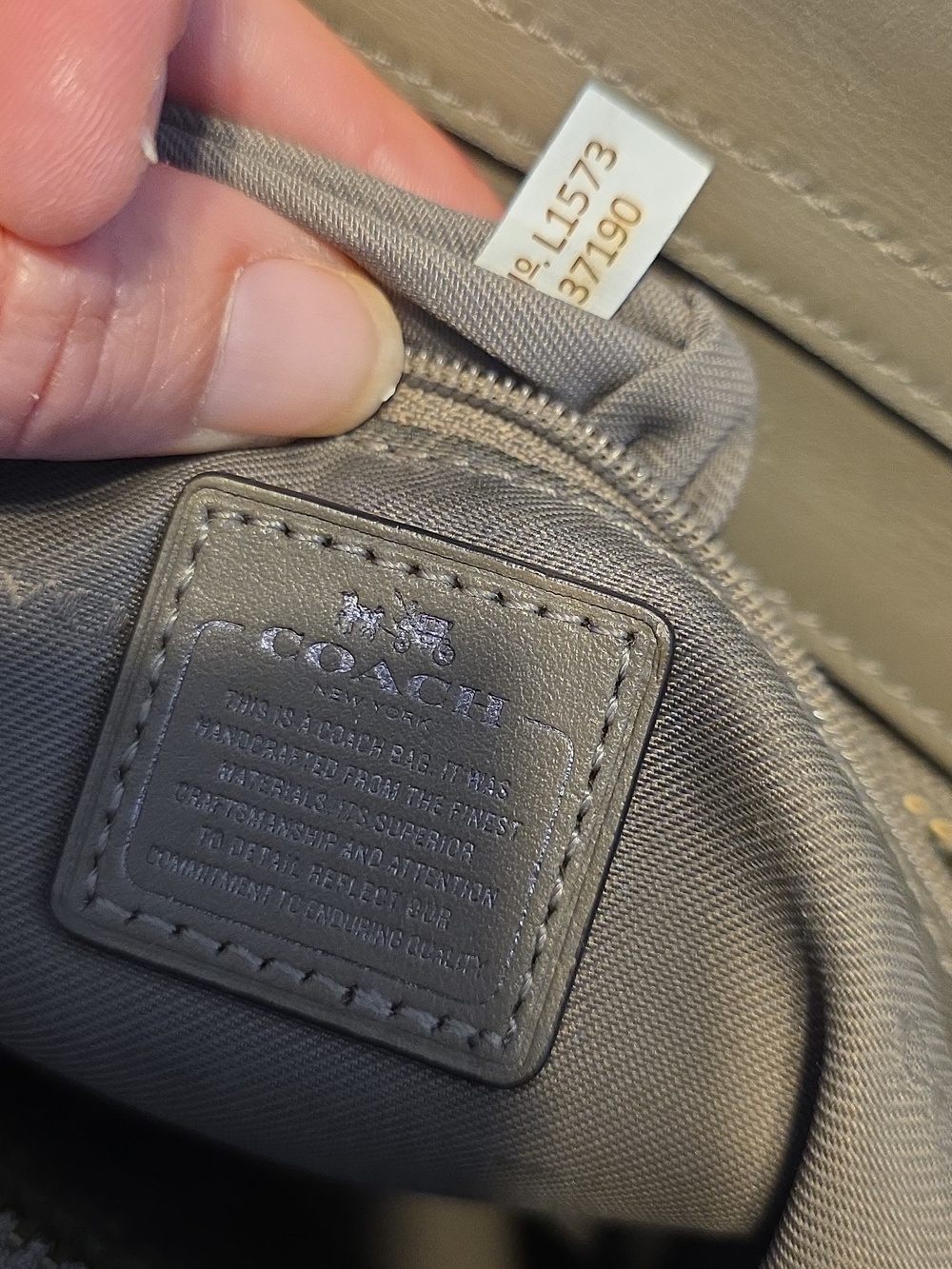 Coach Swagger Beige and Brown Patchwork Satchel - Picture 15 of 16